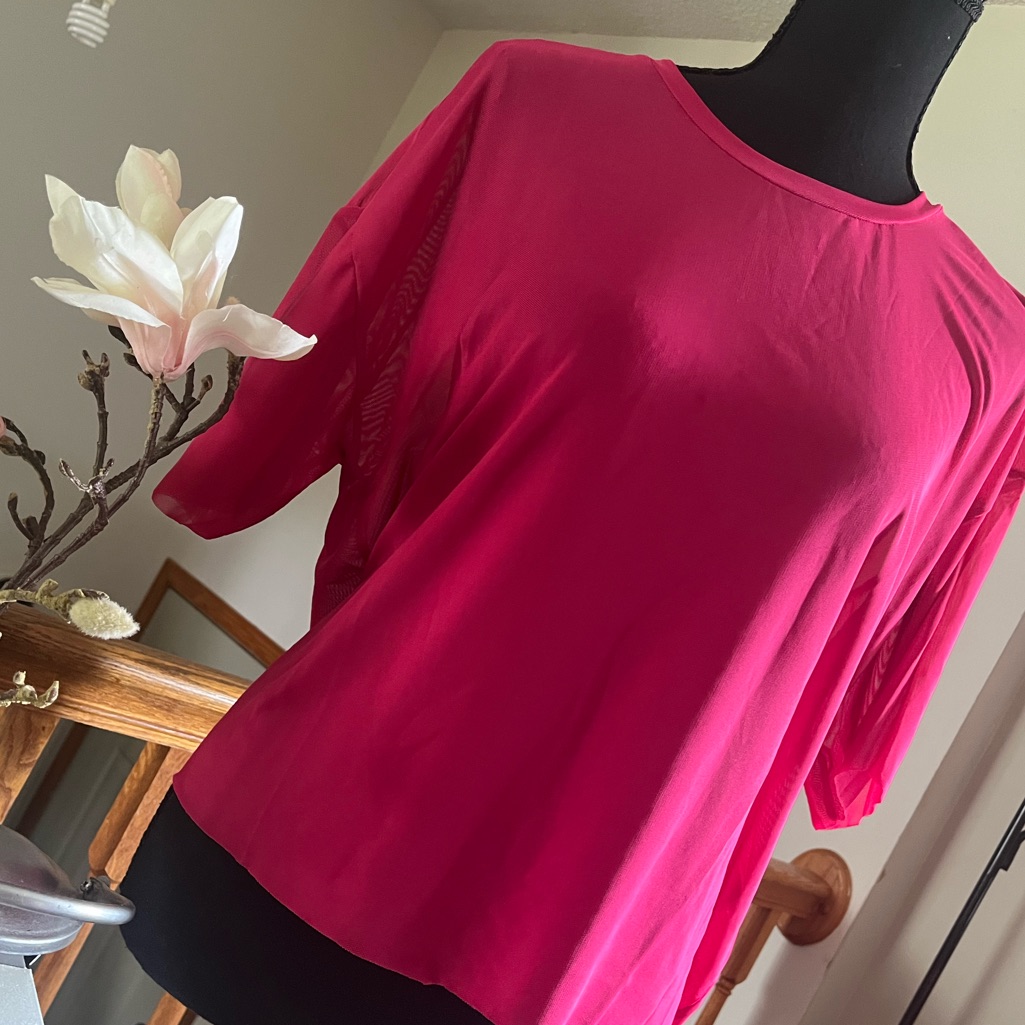 Solid Drop Shoulder Sheer Top